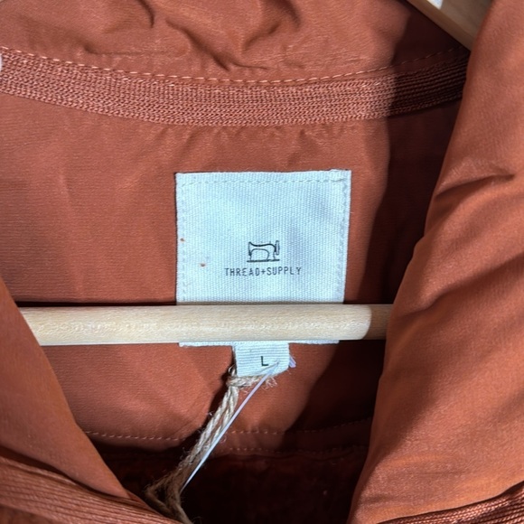 NWT Thread & Supply Wubby Sherpa Moto Jacket Burnt Orange Zip Up Oversized Large - Picture 5 of 11
